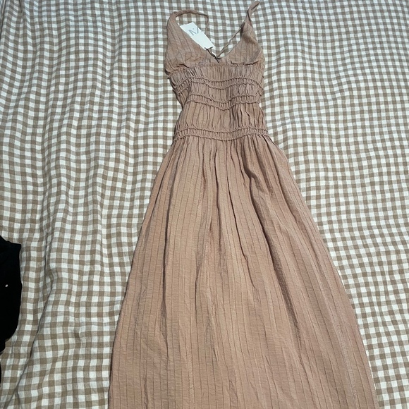 NWT ZARA Maxi Dress Tan - Picture 1 of 4